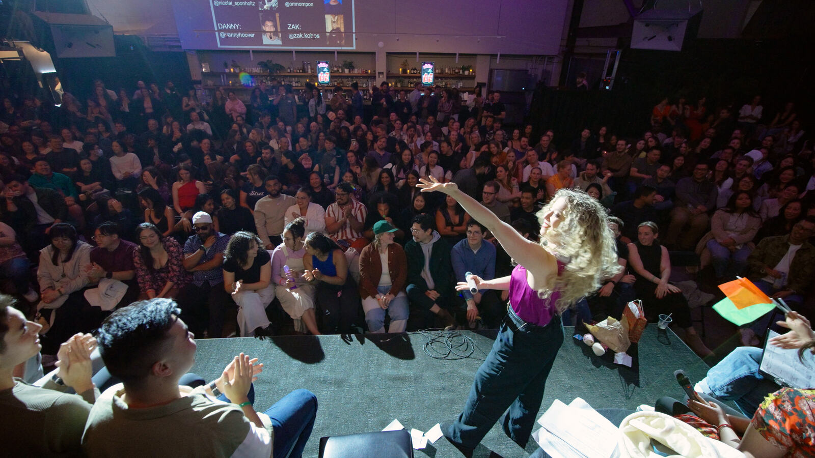 A Love Isn't Blind show, the audience cheering