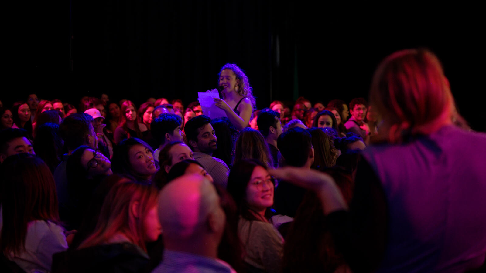 The crowd losing it at a contestant