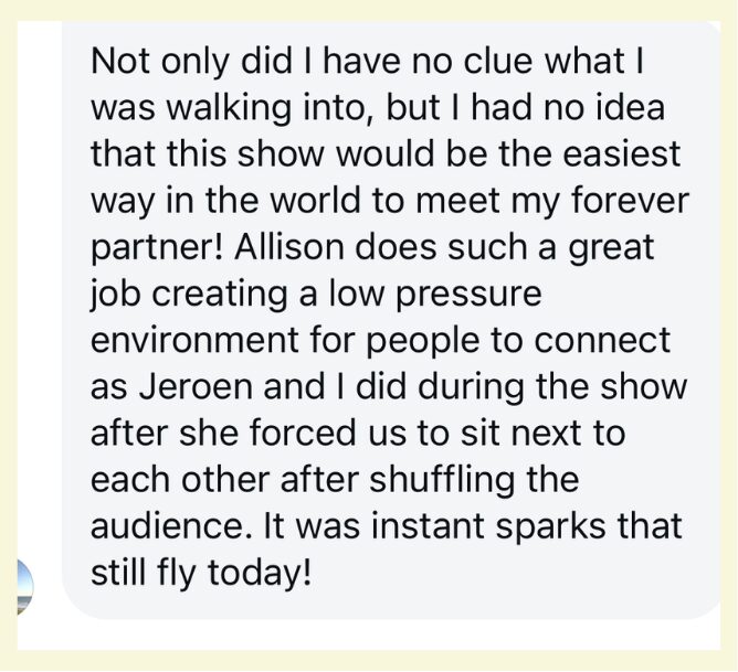 A message to Alli from someone who met at the show