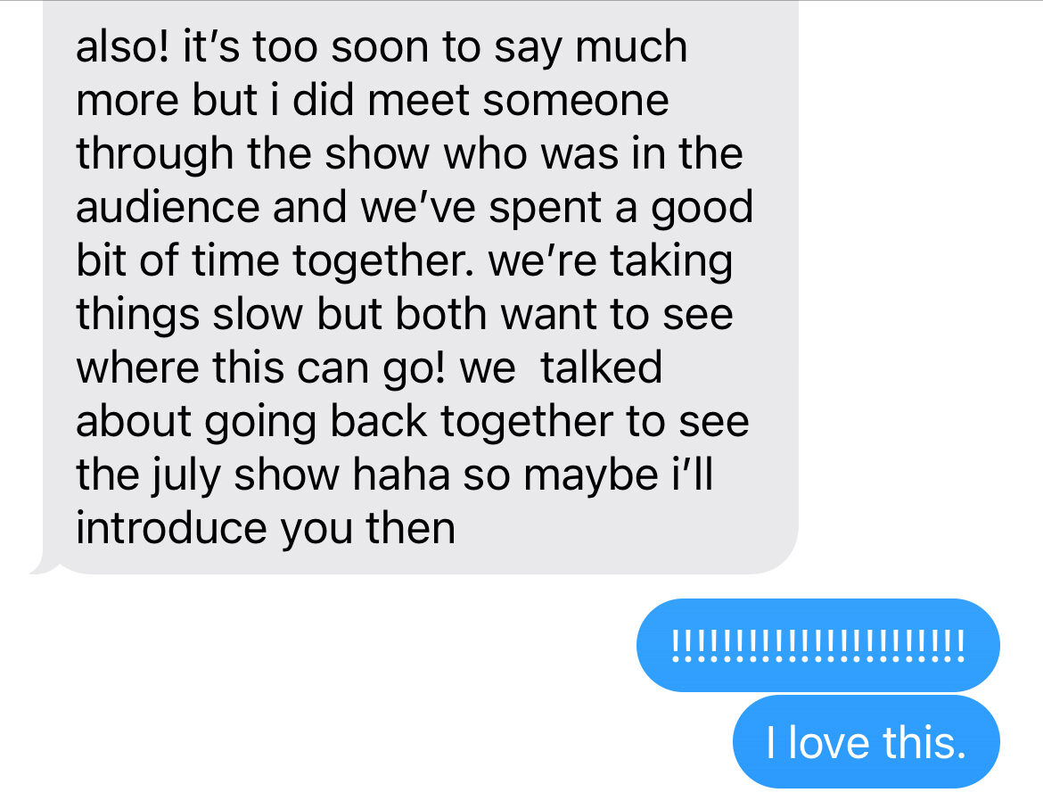 A message to Alli from someone who met at the show